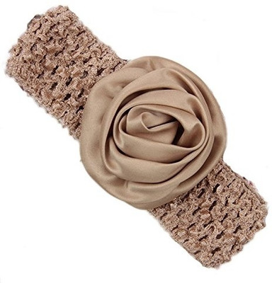 Pikaboo Rolled up Rose on crochet Head Band(Beige)