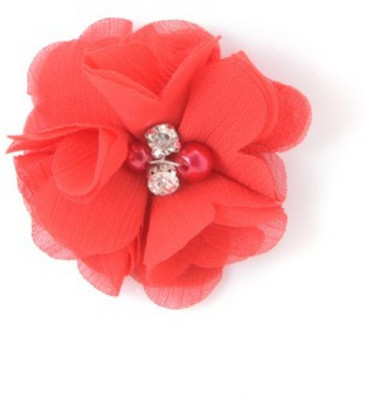 Angel Closet Chiffon with Pearls Hair Clip(Red)