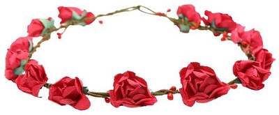 Sanjog Red Floral Hairband/ Headband Tiara for Parties & Weddings(Adjustable) Head Band(Red)