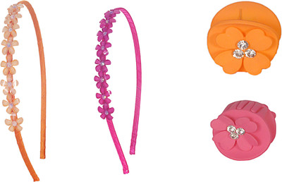 Sagunya Casual Combo Hair Accessory Set(Orange, Pink)