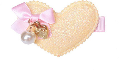 Angel Closet Glitter Heart Hair Clip(Yellow)