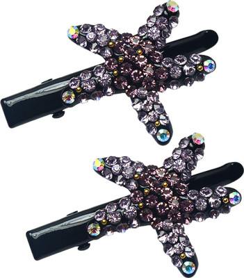Glitters Online Purple Colour American Diamond Hair Clip(Purple)