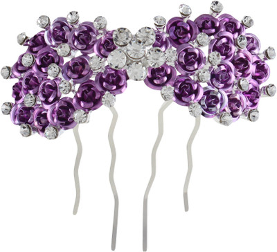 Pink Rose Princess Charm Hair Pin(Purple)