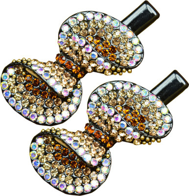 Glitters Online Golden Colour American Diamond Hair Accessory Set(Gold)