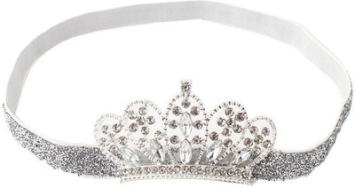 Pikaboo Sparkly Silver Tiara Head Band(Silver)