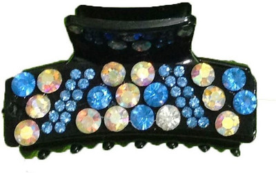 GRACE FASHION VILLA American Diamind Hair Clip(Blue)