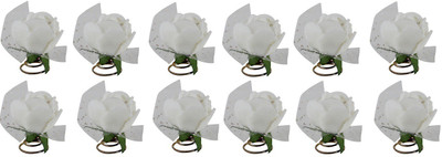 Pink Rose Rose Charm Hair Pin(White)