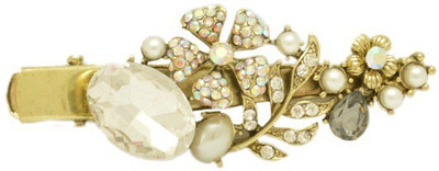 Shopaholic Fashion Crystal Side Hair Clip(Gold)