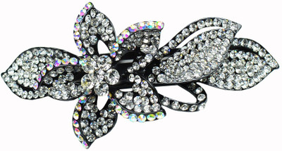 Glitters Online Silver Colour American Diamond Hair Clip(Silver)