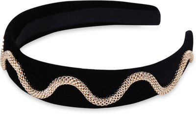 Hair Drama Company Wavy Chain Hairband Head Band(Gold)