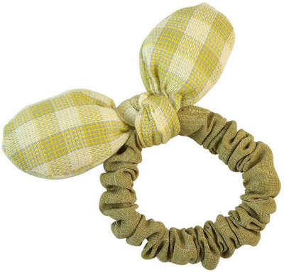 Sarah Plain Green Fabric Hair Rubber Band for Women Rubber Band(Green)