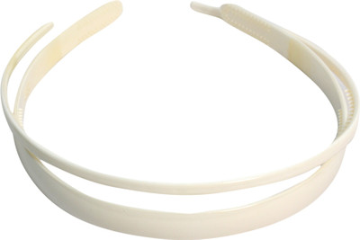Aparshi Pack of 1 Wide and 1 Sleek Hair Band(White)
