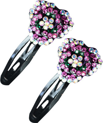 Glitters Online Pink Colour American Diamond Hair Clip(Pink)