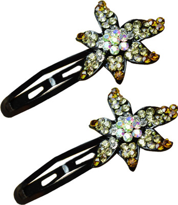 Glitters Online Golden colour trendy Hair Clip(Gold)