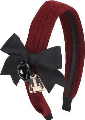 Fayon Contemporary Statement Maroon Woolen Bow Hair Band(Maroon)