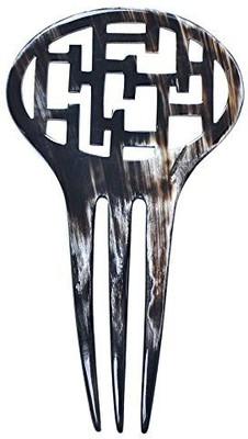 Marycrafts Buffalo Horn Art Deco Hair Comb, Hair Pin, 3 Prongs Hair Fork, Hair Accessory Handmade Black 6.1"x3.5"
Marycrafts Buffalo Horn Art Deco Hair Comb, Hair Pin, 3 Prongs Hair Fork, Hair Accessory Handmade Black 6.1"x3.5"
