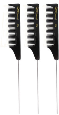 Roots Professional Styling and Sectioning Combs - Black - Pack of 3