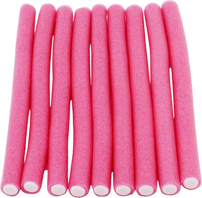 Styler Soft Stick Self Holding Roller Pack Of 9 Hair Curler(Pink)
