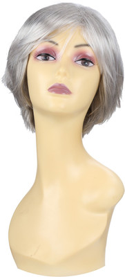 Wig-O-Mania Elaine High Heat Fibre Short Silver Gray Hair Extension