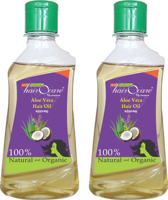 Hairocare Aloe Vera - Natural Moisturizer - Pack of 2 x 200 ml Hair Oil(400 ml)