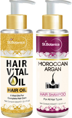 St.Botanica Argan Hair Shampoo + Hair Vital Oil Hair Oil(100 ml)
