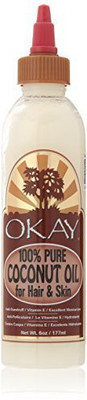 Okay 100% Oil for Hair and Skin, Coconut, 6 Ounce Hair Oil(177.42 ml)