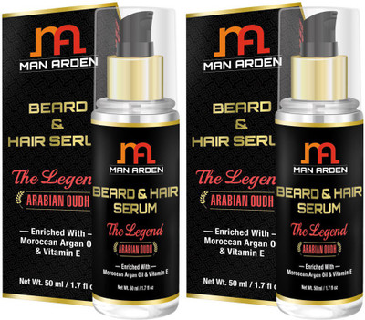 Man Arden Beard & Hair Serum - (Arabian Oudh) The Legend - With Moroccan Argan Oil & Vitamin E (Pack Of 2)(50 ml)
Man Arden Beard & Hair Serum - (Arabian Oudh) The Legend - With Moroccan Argan Oil & Vitamin E (Pack Of 2)(50 ml)