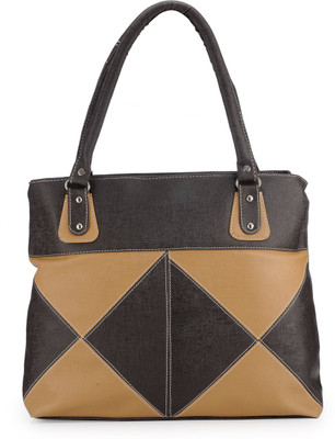 Bags Craze Hand-held Bag(Beige, Black)