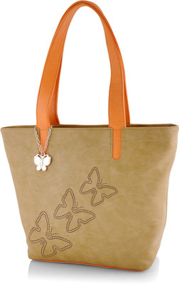 Butterflies Hand-held Bag(Beige, Orange)