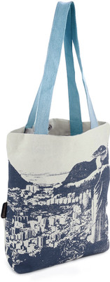 Kanvas Katha Tote(Blue, Beige), Beige;blue