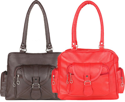 Fairdeals Shoulder Bag(Red, Brown), Brown;red
