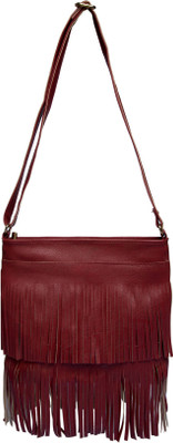 Emblazon Women Casual Maroon PU Sling Bag