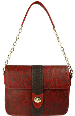 Hidesign Shoulder Bag(Red, Brown), Brown;red