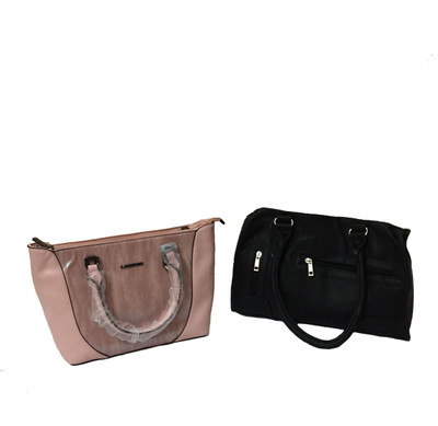 FAMOSO Hand-held Bag(Pink, Black), Black;pink