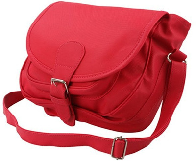 New Eva Women Casual Red Rexine Sling Bag