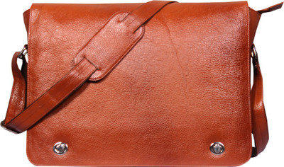 Leather World Messenger Bag(Tan)