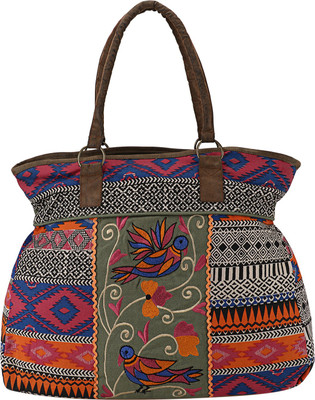 Viga Design Studio Shoulder Bag(Green, Pink)