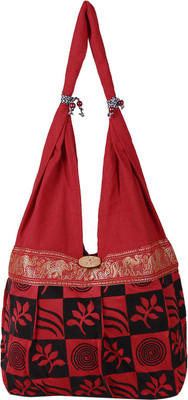 Fashiondrobe Shoulder Bag(Red, Black), Black;red