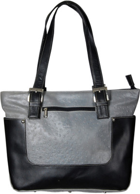 Aamin Hand-held Bag(Grey, Black), Black;grey