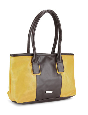 Caprese Tote(Yellow, Brown), Brown;yellow