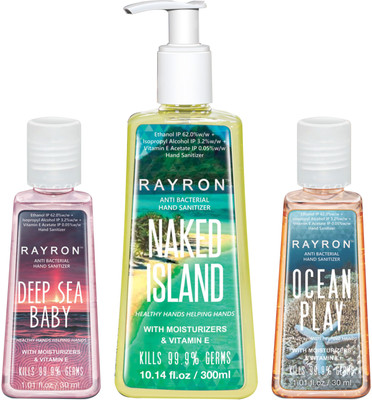 Rayron Combo Set of Hand Sanitizer Set of 3( 30ml-2pcs+300ml-1pc) (Ni-300ml+DSB 30ml+ OP 30ml)(300 ml, Bottle, Pack of 3)
Rayron Combo Set of Hand Sanitizer Set of 3( 30ml-2pcs+300ml-1pc) (Ni-300ml+DSB 30ml+ OP 30ml)(300 ml, Bottle, Pack of 3)