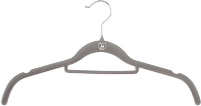 Chrome Shirt Steel, Plastic Pack of 5 Cloth Hangers(Grey)