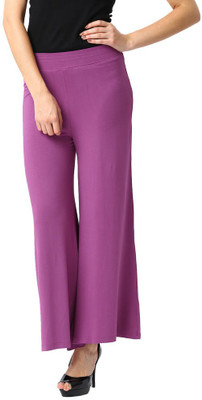 Espresso Solid Cotton Viscose Blend Women Harem Pants, Pink