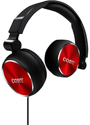 Coby Cvh-804- Aluminum Foldz Headphones With Built-In Mic Headphone(Black)