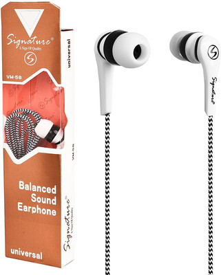 Signature vm-58 Headphone(White, Black, In the Ear), Black;white