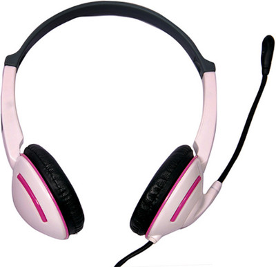 Live Tech LT - 400 Wired Headset with Mic(Pink, On the Ear)