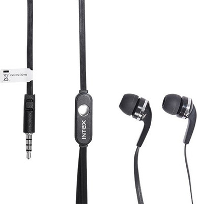 Intex HFK 101 Wired Headset with Mic(Black, In the Ear)