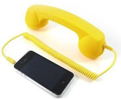 Atharv Coco Retro Wired Headset with Mic(Yellow, On the Ear)