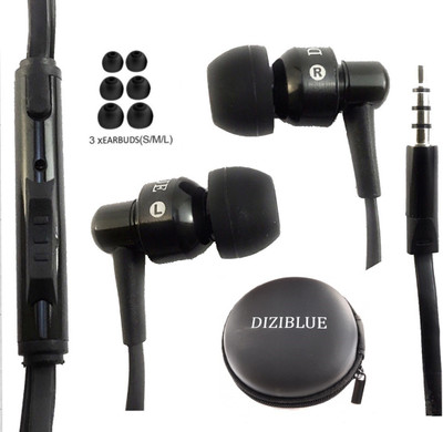 Diziblue String E711 Wired Headset with Mic(Black, In the Ear)