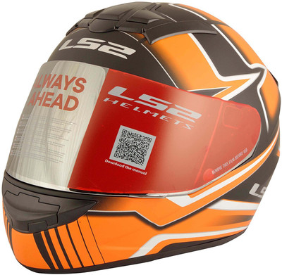 LS2 Max Motorbike Helmet(Black, Orange